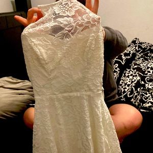 White lace formal dress